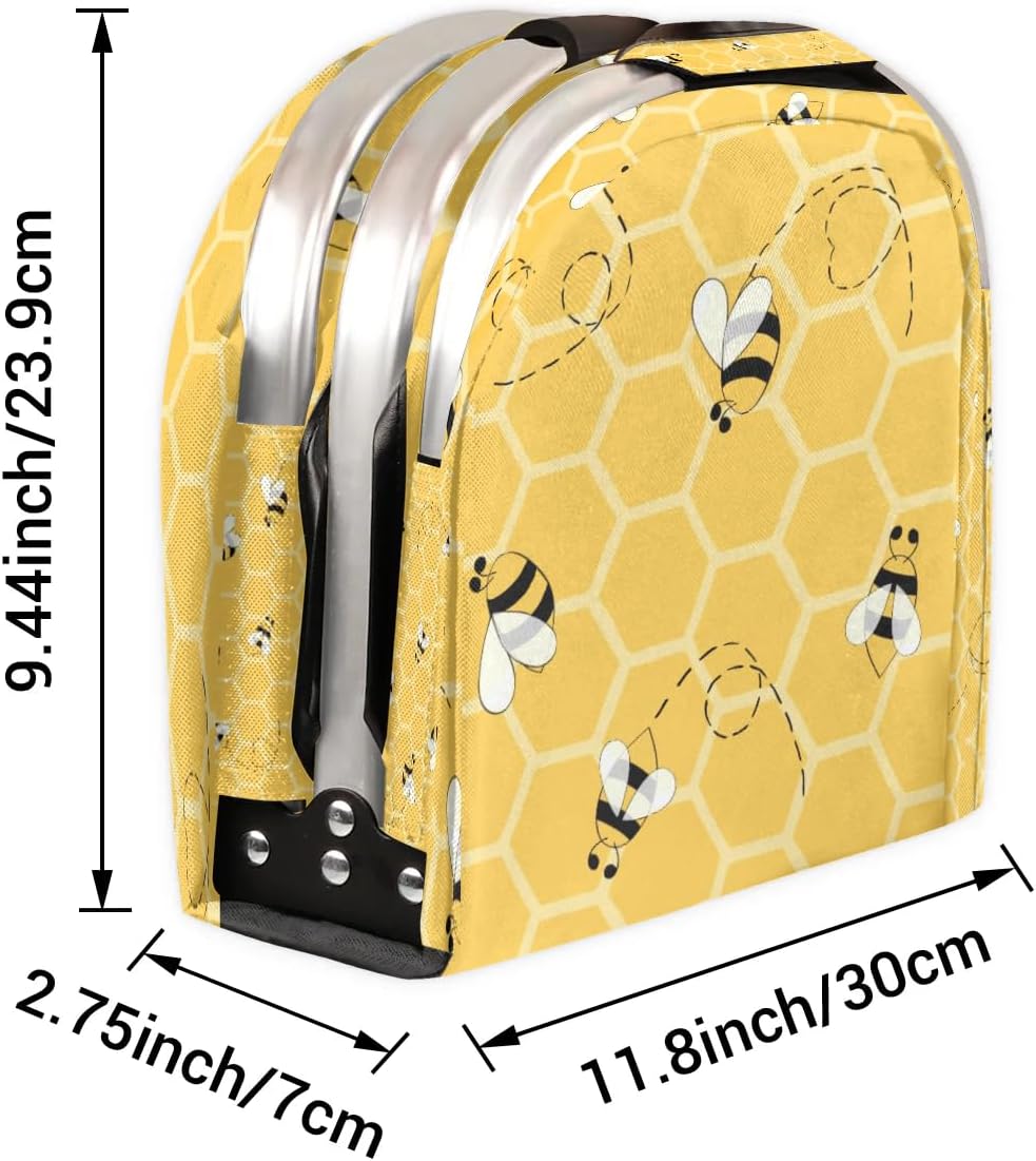 Collapsible Picnic Basket with Handle Bee Theme Heavy Duty Portable Shopping Market Tote with Aluminum Frame for Travel Camping Beach