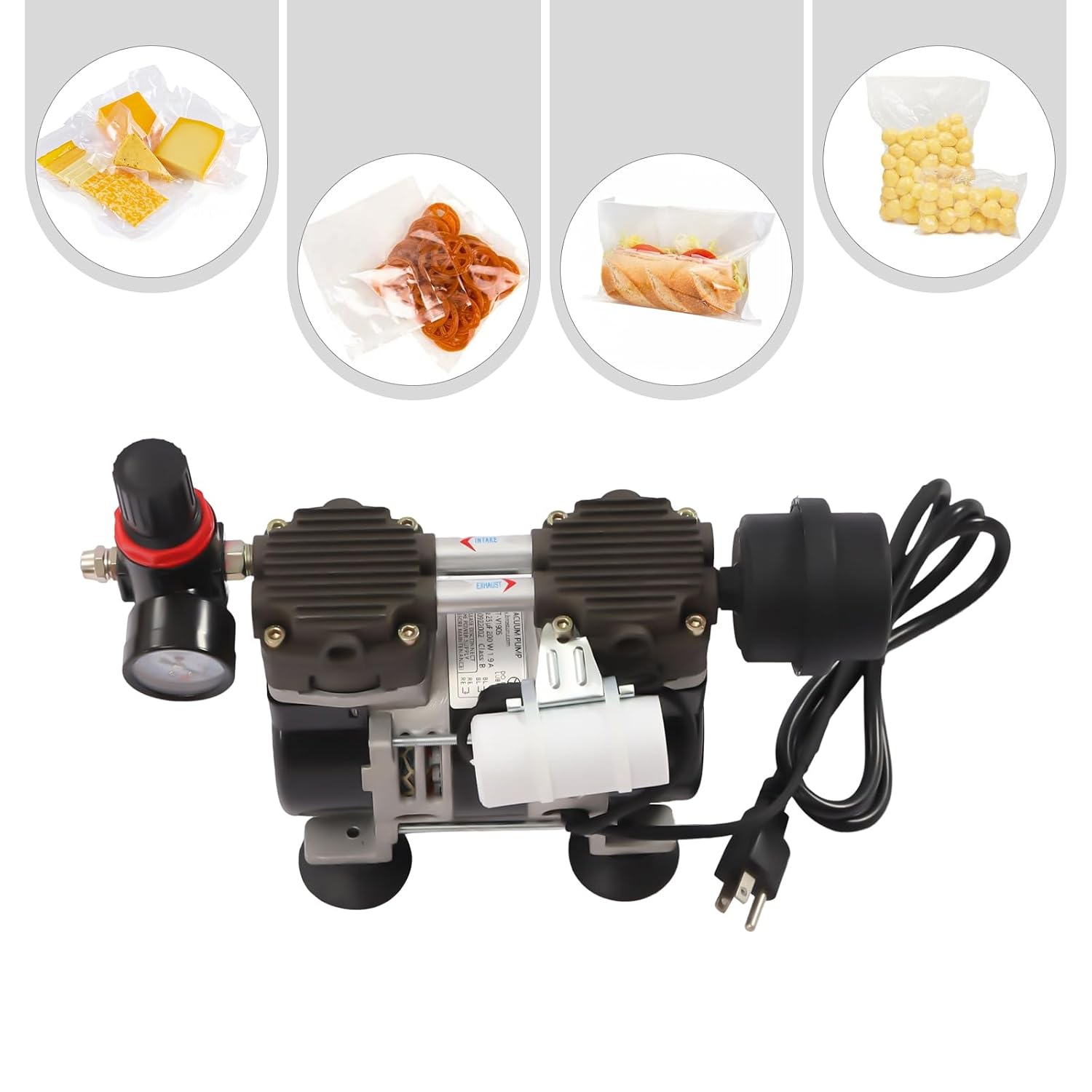 Lab Vacuum Pump, Lab Diaphragm Vacuum Pump - Non Oil Medical Mute Pump - 90Kpa Air Pump with Air Filter, Vacuum Pump Silencer Air Filter