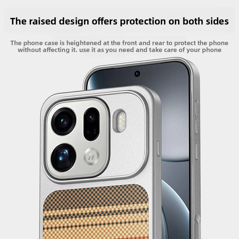 Gruattreay Vivo X300 Pro Magnetic Case, Kevlar Carbon Fiber, Gray - Image 5