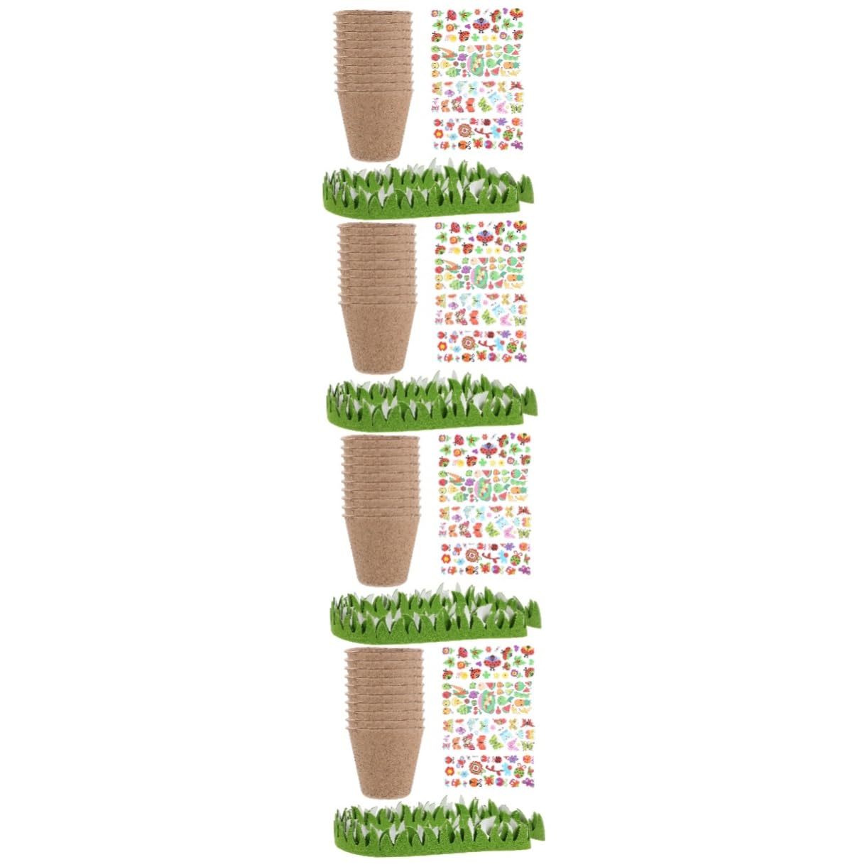Abaodam 5sätze Diy Pulp Nursery Cups Mit Aufklebern Kreatives Bastelset Für Gartenpflanzen Papier-pflanzbecher Für Erwachsene Blumenübertöpfe Für Pflanzenanzucht