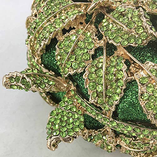 Image of Boutique De FGG Mini Round Flower Crystal Clutch Purses for Women,Formal Evening Bags,Rose Wedding Clutch Bag Party Handbags