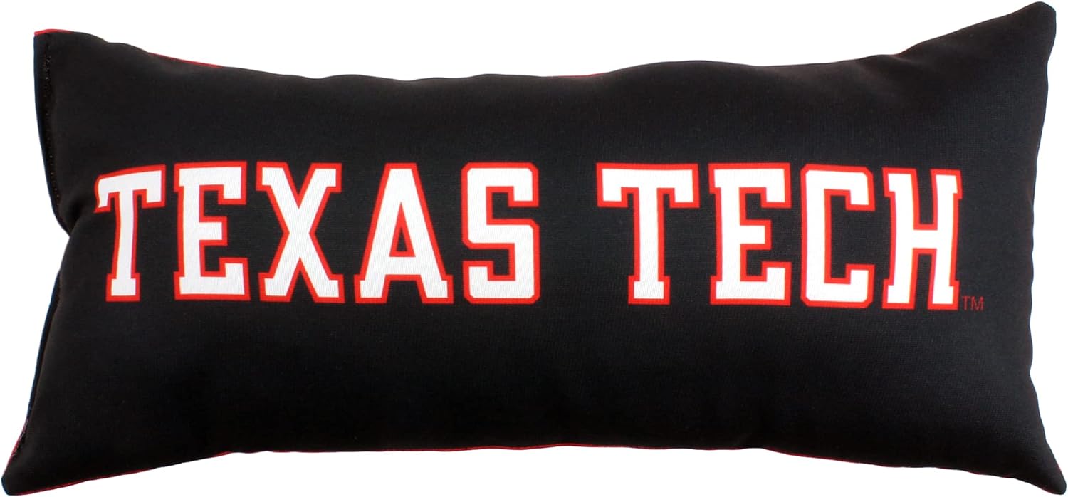 College Covers Everything Comfy Texas Tech Red Raiders 2 Sided Bolster Small Travel Pillow Decorative Pillow 16 x 6