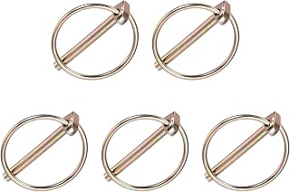 METALLIXITY Linch Pin with Ring (4.5mmx38mm) 5Pcs, Carbon Steel Linch Pins Lock Clips Fastener Pin - for House Construction, Tractors, Trailers, Trucks, Mowers, Trolley