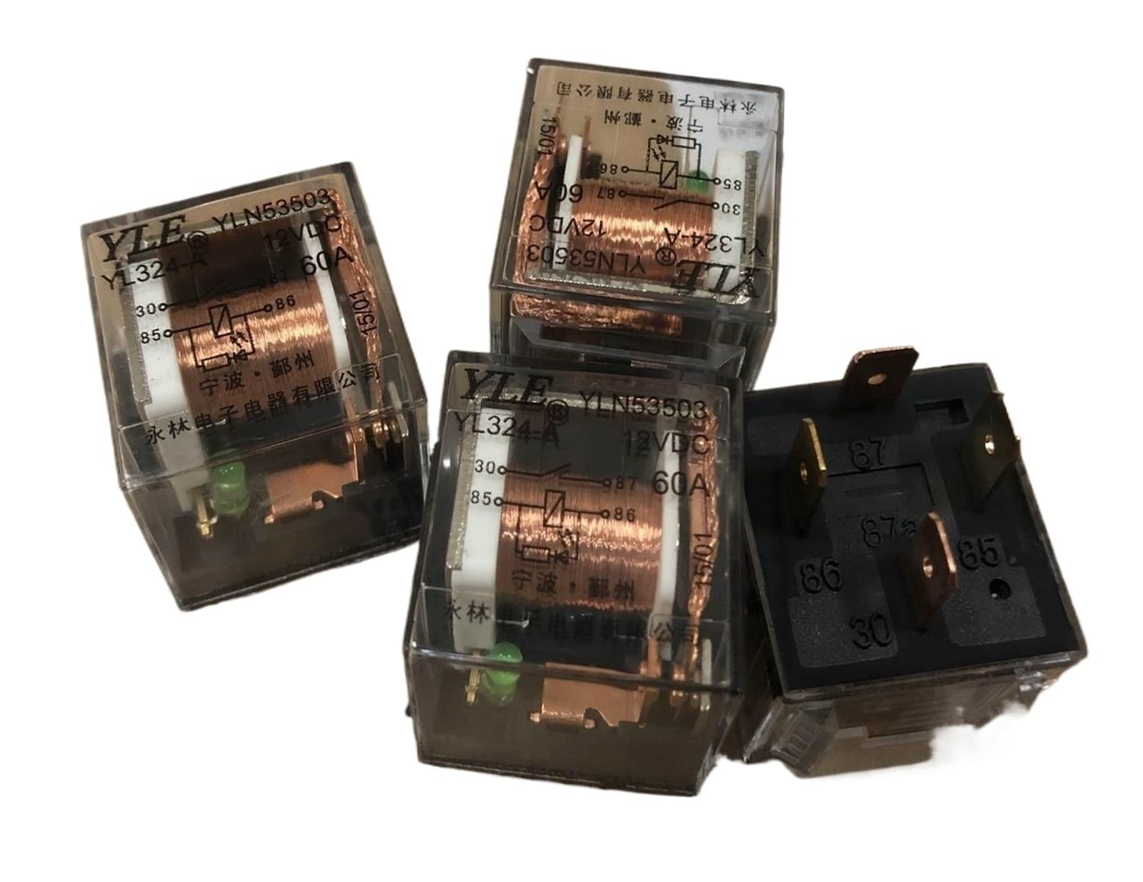 Relé 4 pines YL-324-A 12VDC interruptor de potencia V4-1A-12V-60A automotriz 3