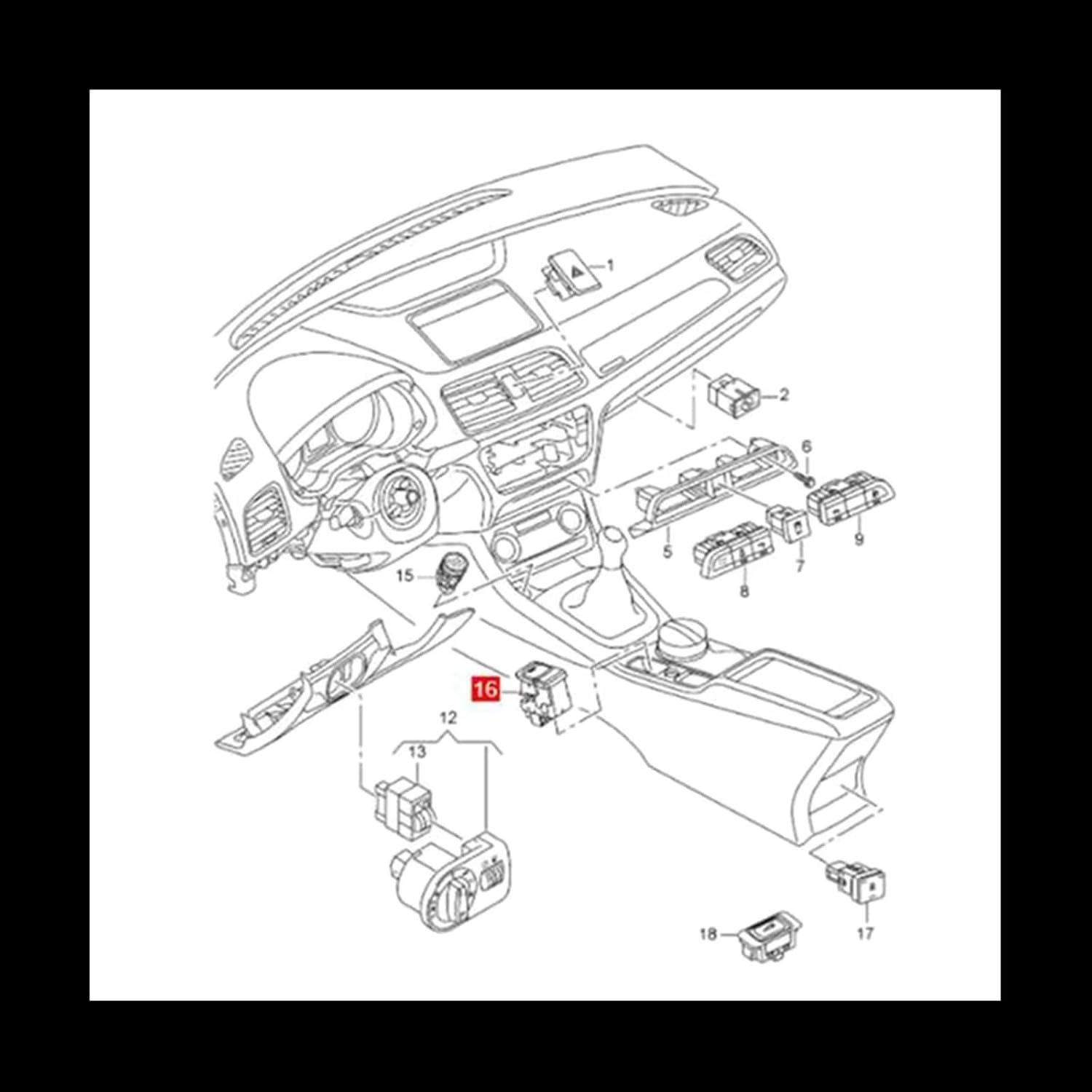 Car Handbrake Switch for Q3 2012 2013 2014 2015 2016 2017 2018 8U0927225E LHD Parking Brake Switch Button Auto Switch Replacement