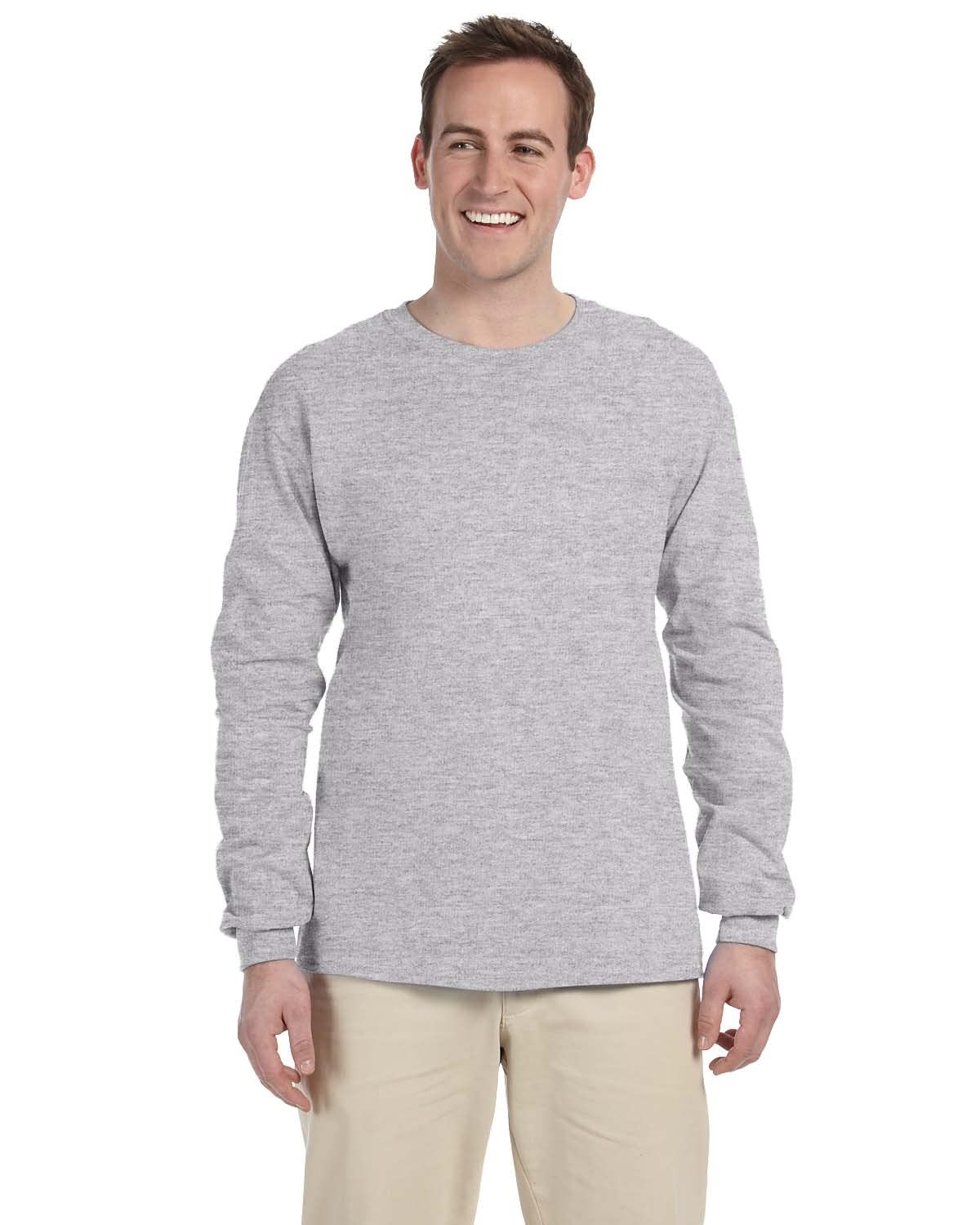 Gildan Crewneck Long-Sleeve T Shirt (5400) Sports Grey