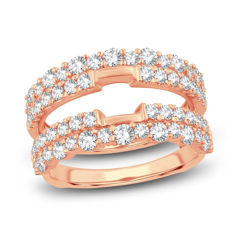 14k Rose Gold Finish 2.80Ct Round Cut Diamond Womens Enhancer Wrap Guard Ring