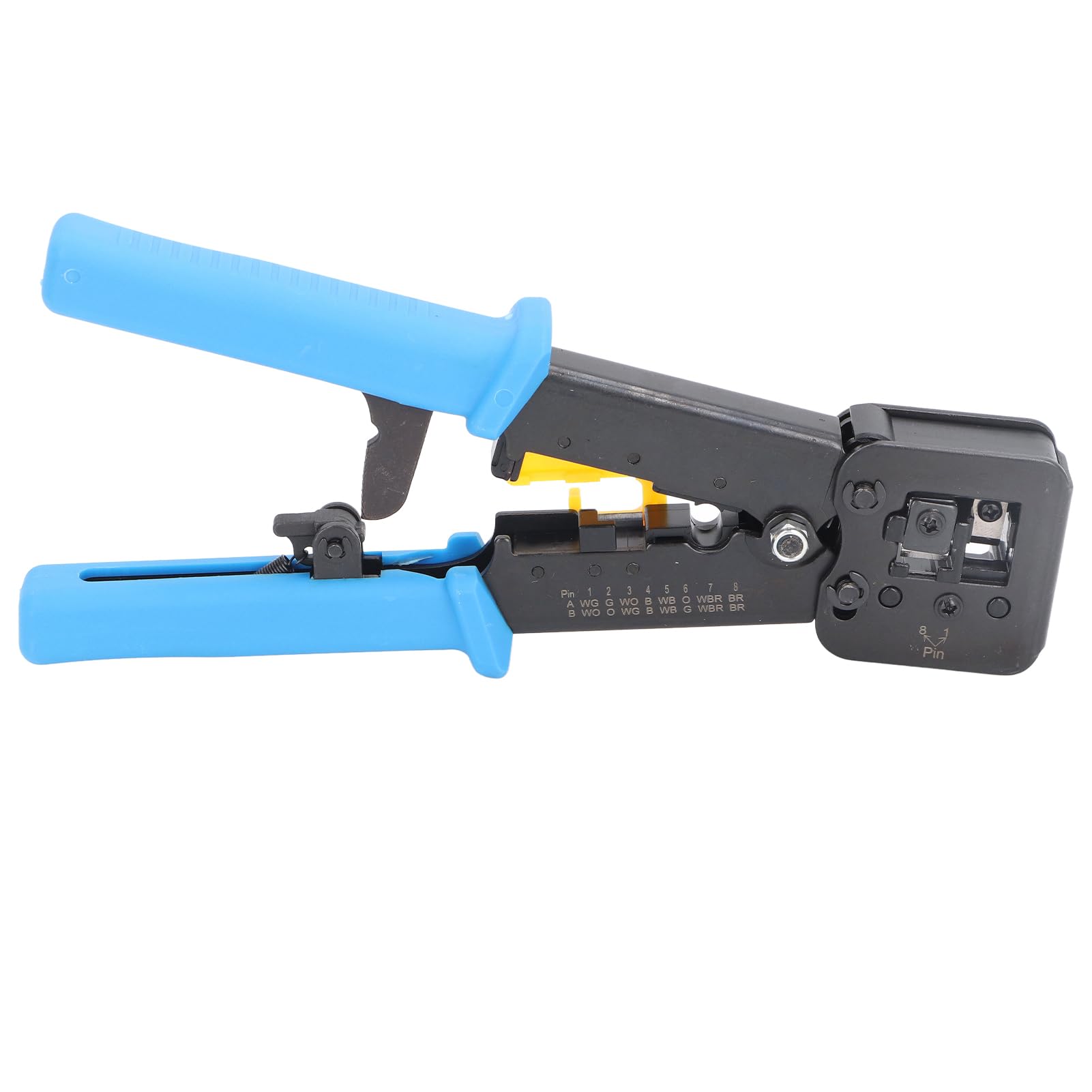 Hyuduo Kit d'outils de Sertissage RJ45, Pinces pour Câbles Réseau en Acier Robuste, Ensemble de Pinces à Sertir avec Testeur pour Câbles Ethernet et Téléphoniques