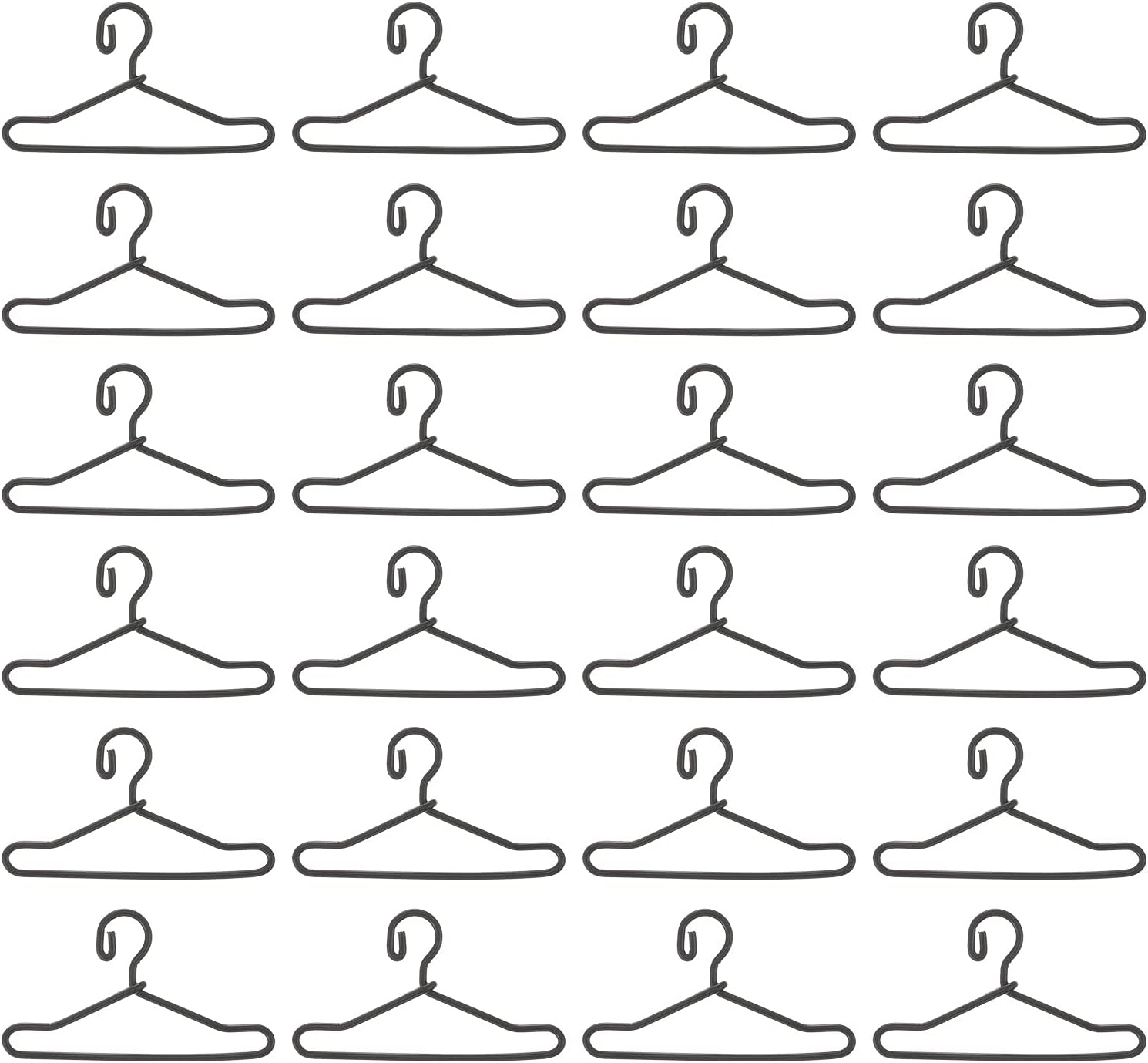 MAGICLULU Mini Clothes Hangers for Doll Clothes Metal Doll Hanger Set for Dollhouse Wardrobe Organization Tiny Wire Hangers for Display and Storage 1.57 X 0.86 X 0.03 in