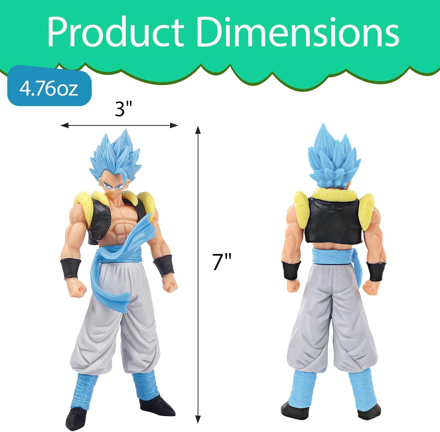 Anime Super Hero Action Figures Set, Collectible Warrior Figurines, 7.8Inch Energy Style Character Models for Display, Party Favors & Gift Collection (6PCS)