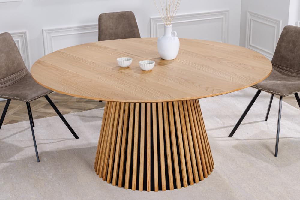 Esstisch VALHALLA WOOD 120cm - natur - Eichenholz - vielseitig einsetzbar | Inklusive Bodenschutz aus Filz, für ca. 4 Personen geeignet, stabile Konstruktion, Eichenholzgestell