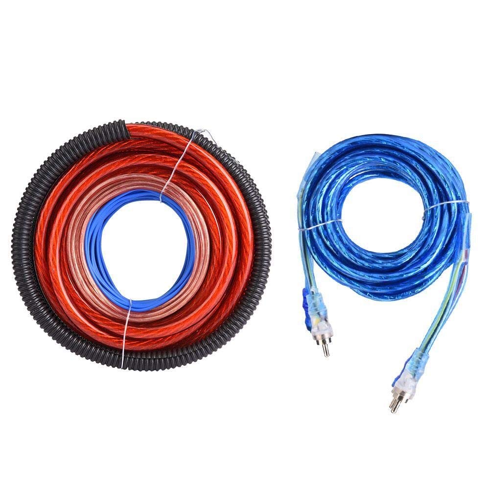 KSTE Set di Cavi per Amplificatori per Auto, 4GA 2800W Kit Completo Audio Auto Audio Subwoofer Amplificatore Speaker Installazione Cavo Kit Fusibile Suit