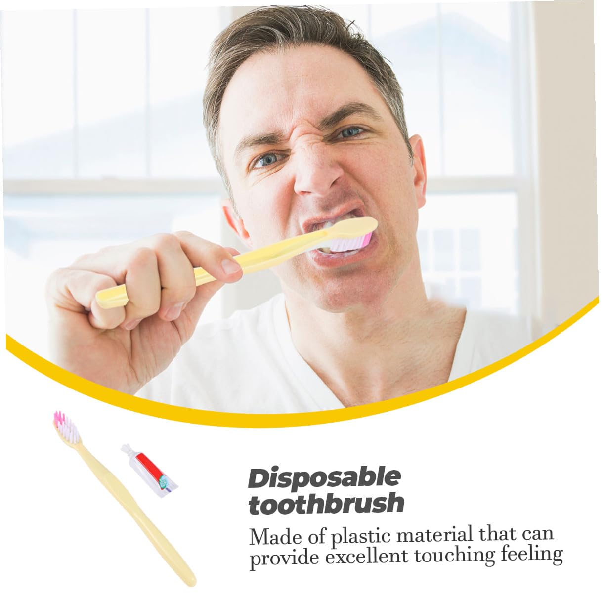 STOBAZA Set da 100 Spazzolini da Denti Manuali Monouso Confezionati Singolarmente in Plastica con Dentifricio, Portatile per Viaggi e Hotel Stili multipli