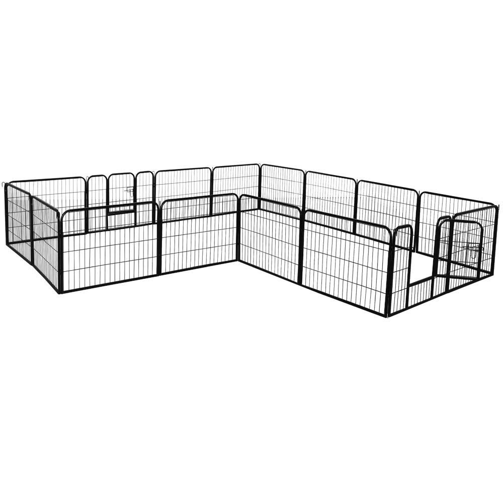 Topeakmart 24inx128ft Decorative Garden Fence Outdoor Coated Metal Rustproof Landscape Patio Flower Garden Bed Pool Fences Black