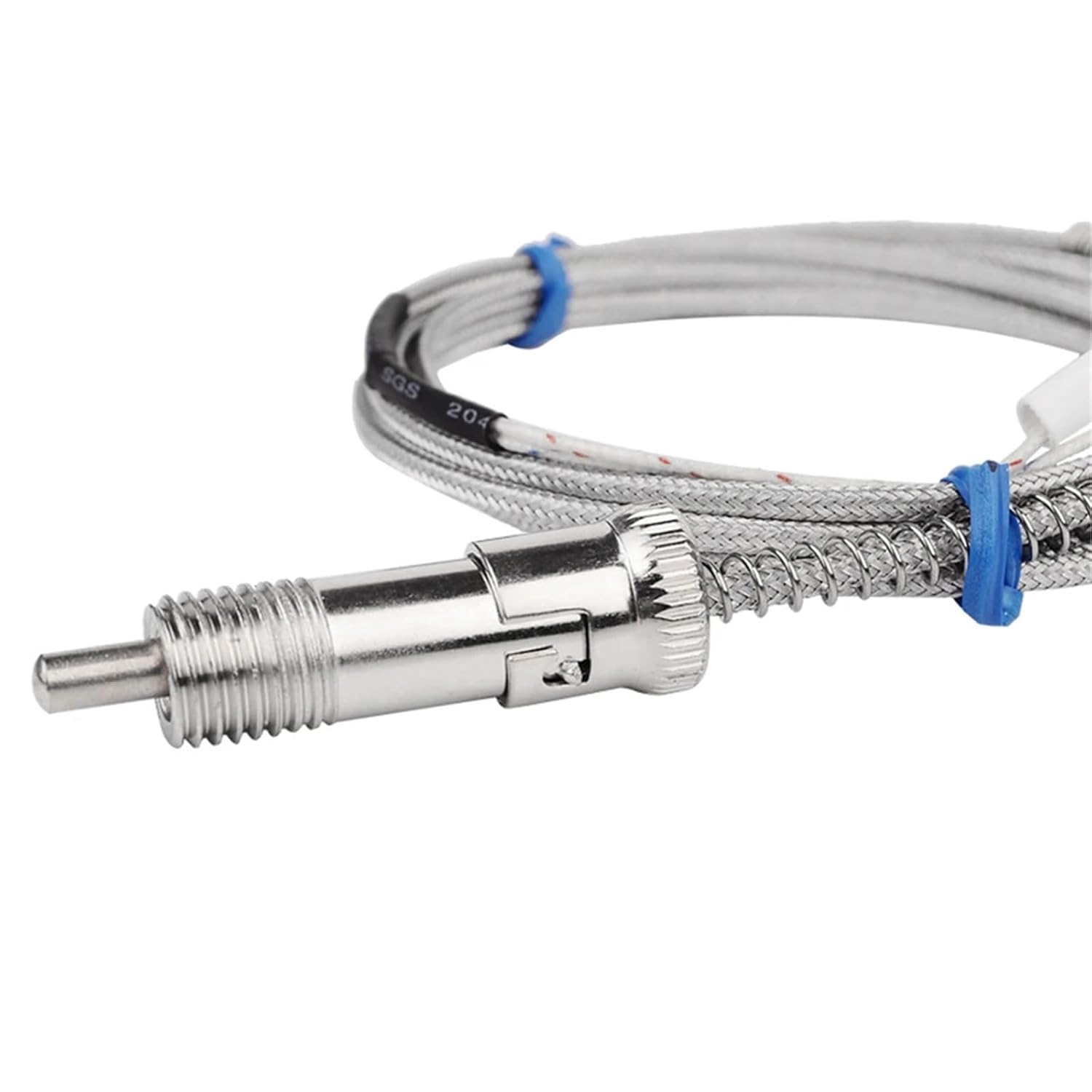 1~10m Bayonet M8 M12 K PT100 Type Compression Spring Shielded Wire Thermocouple Temperature Sensor for Temperature Controller(M12 PT100 Type 1m)
