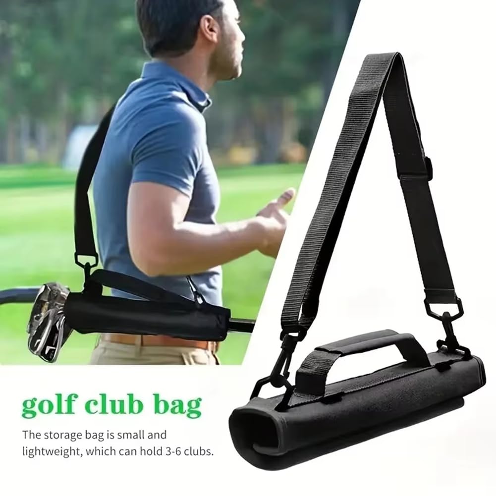 SweetSerenade Sac de Golf Portable Mini Léger pour Entraînement en Extérieur, Bandoulière Croisée, Rangement pour Homme et Femme