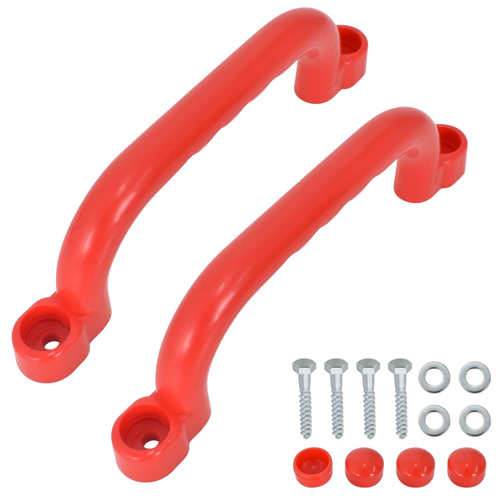 Anseom 2Pcs Children Safety Handles with Screws, Non-Slip Playground Safety Handles, Plastic Grab Handle Bars, Children Climbing Frame Grips for Park Backyard Tree House Playhouse