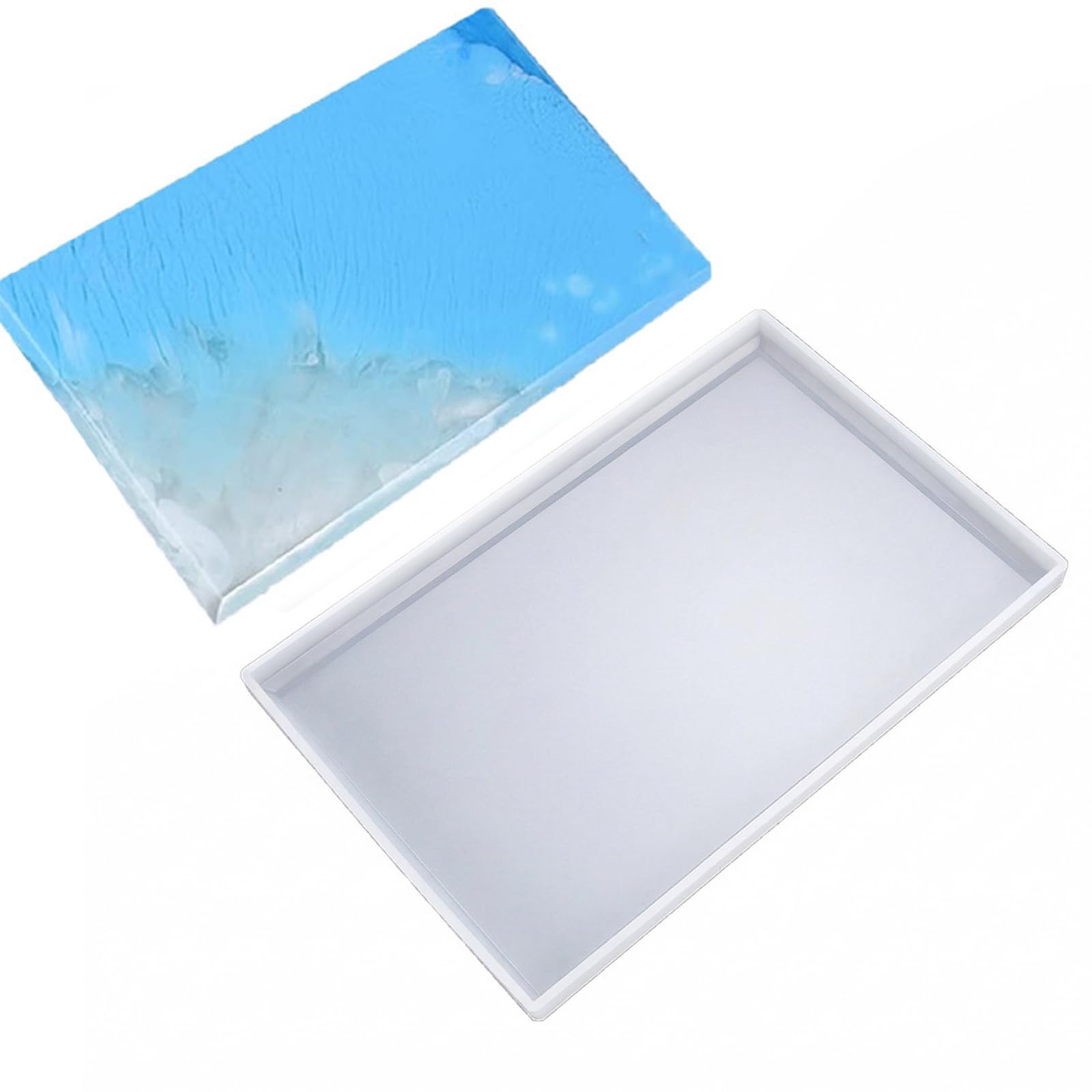 Gefaps Silicone Tray 25x18cm Resin Mould with Stepped Edge
