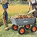 VEVOR 1200lbs 7Cu.Ft. Garden Dump Cart with 2-in-1 Convertible Handle and 13in All Terrain Wheels, Heavy Duty Poly Yard Dump Wagon Utility ATV Trailer Dump Cart Tow Behind for Lawn Mower Tractor