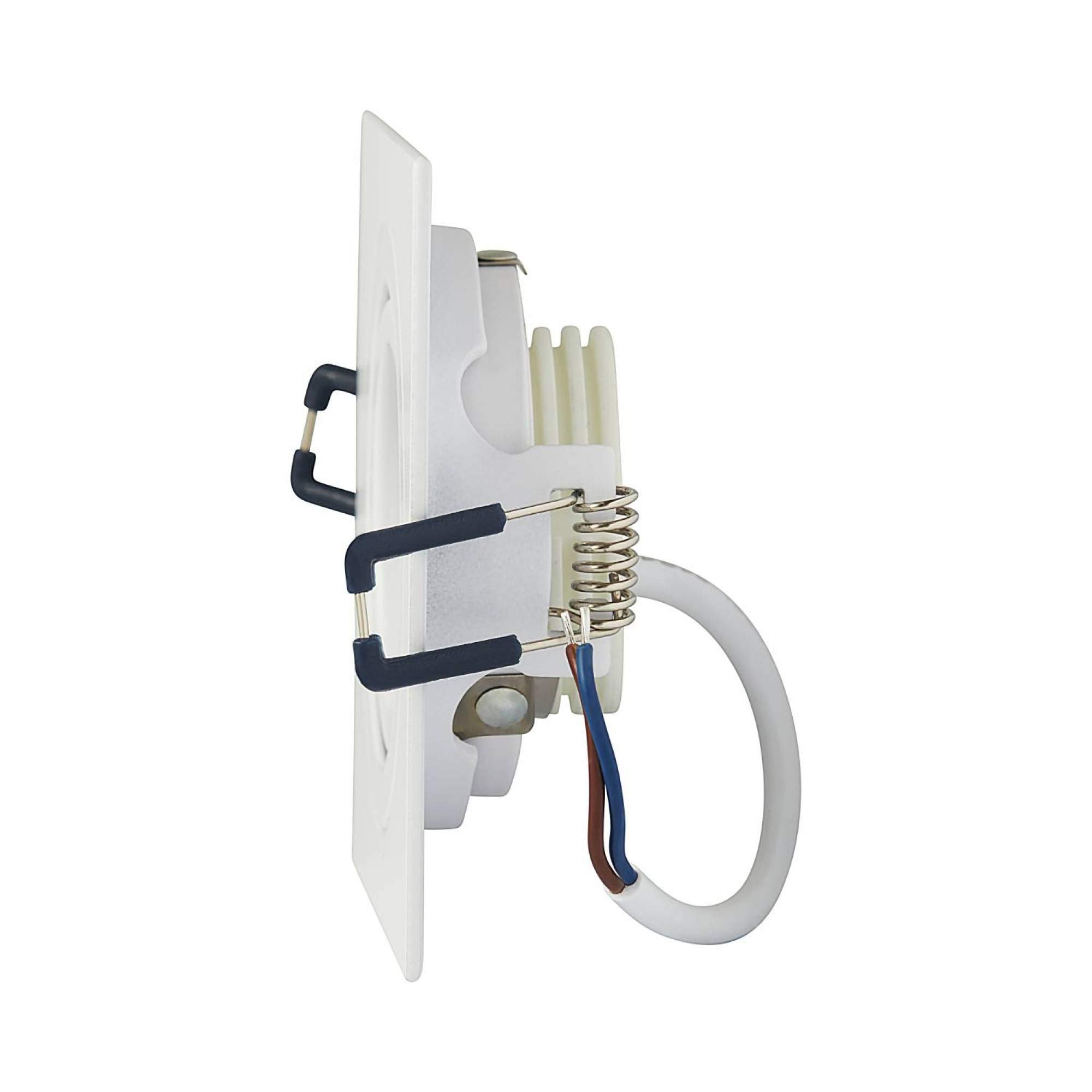 12x LED Einbaustrahler Set Weiß eckig 5 Watt warmweiß 230V flach (30mm) - Einbauleuchte schwenkbar dimmbar aus Aluminium - 75-85mm Bohrloch Einbau-Spot Decken-Strahler