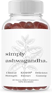 Simply Ashwagandha: KSM-66 Ashwagandha Gummies for Rapid Stress Relief & Mood Boost – World's Most Potent Ashwagandha – 5% Withanolides – Vegan, Sugar-Free – 30 Day Tranquility Supply
