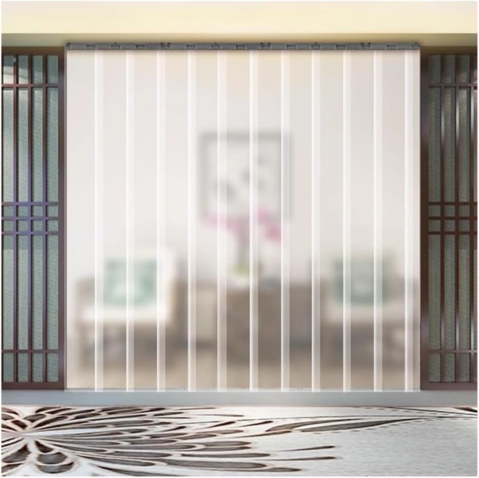 Clear PVC Strip Curtain, 1.7mm Thick Plastic Door Curtain, 1.2x2.4m Freezer Door Strips, Durable White Plastic Partition, Easy Install 8-Pack for Home & Commercial Use