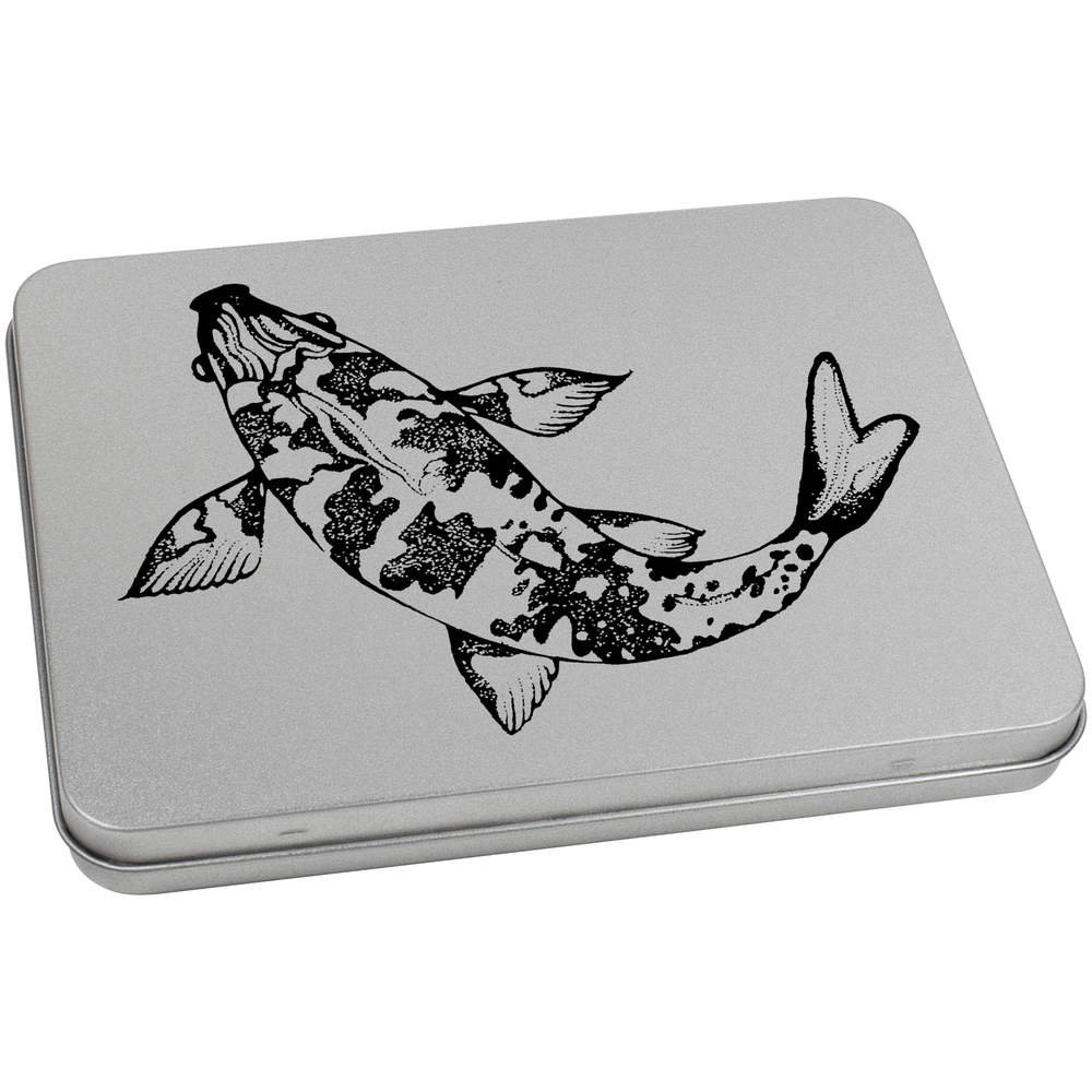 Azeeda 170mm 'Koi Carp' Metal Hinged Tin/Storage Box (TT00025977)