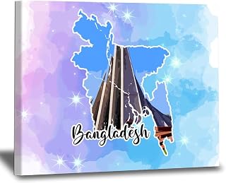 WoGuangis Bangladesh National Flag Canvas Print Artworks Bangladesh Landscapes Cityscape Canvas Prints World Traveler Posters Wall Hanging Decoration for Home Decor Gifts & Keepsakes 8x10in