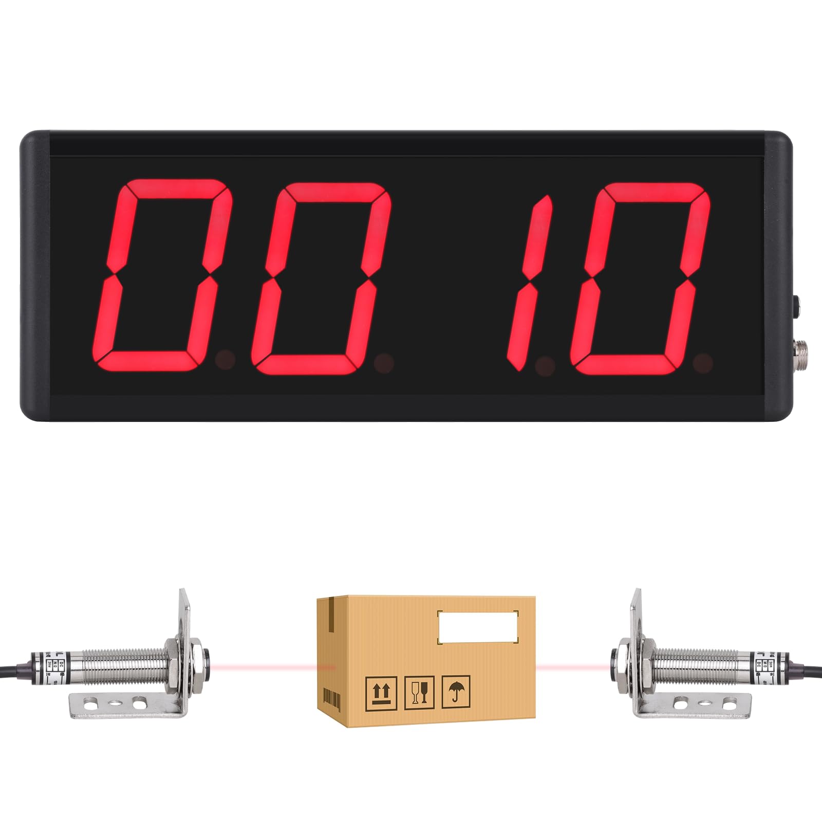 Digital LED Counter Count Up to 9999 Laser Sensor 4in Digits Display Counter People Visitor Counter with Remote Control 110-240V