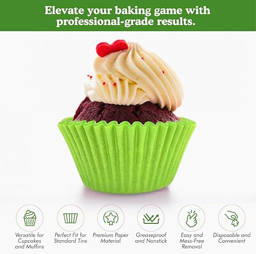 Vista 191 de Regency Wraps Vasos para hornear de grado profesional a prueba de grasa, paquete de 40 unidades, revestimientos estándar, lunares azul cobalto