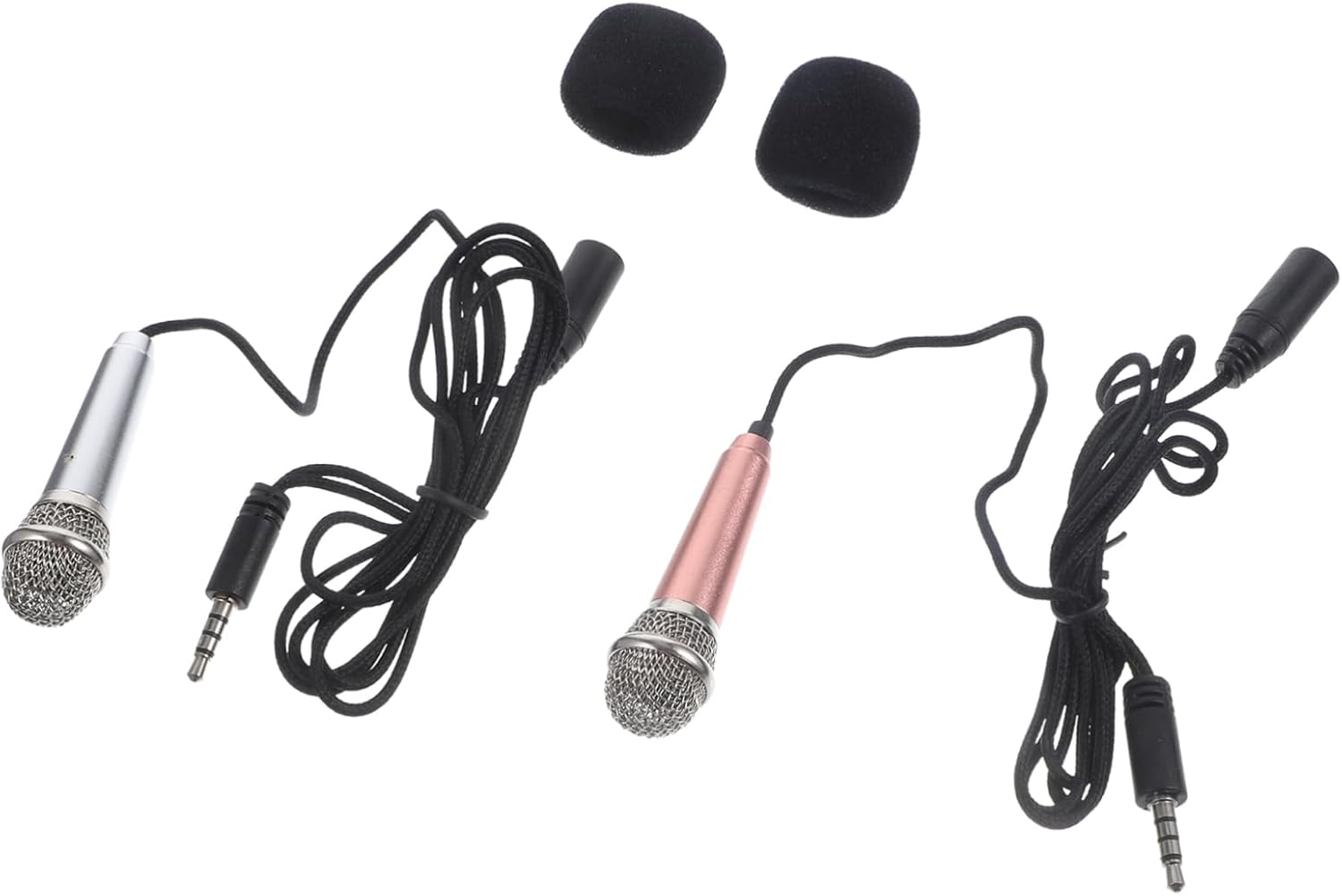 FELTECHELECTR 2pcs Karaoke Small Microphone Wired