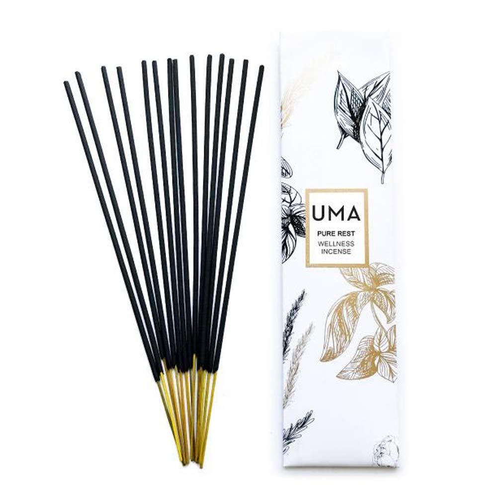 UMAPure Rest Wellness Incense for Deep Sleep & Restoration | Organic Ayurvedic Incense | Combats Restlessness (15 Sticks)