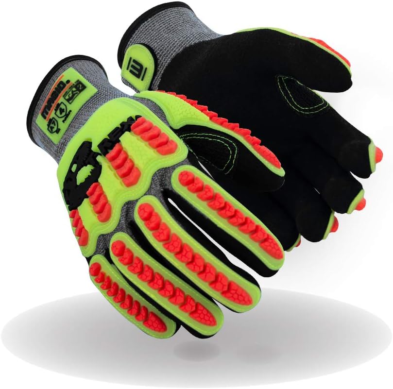 T-REX Flex Series ANSI A7 Sandy Nitrile Coated Palm Impact Gloves, 2 Pairs, Size 7/Small (TRX775)