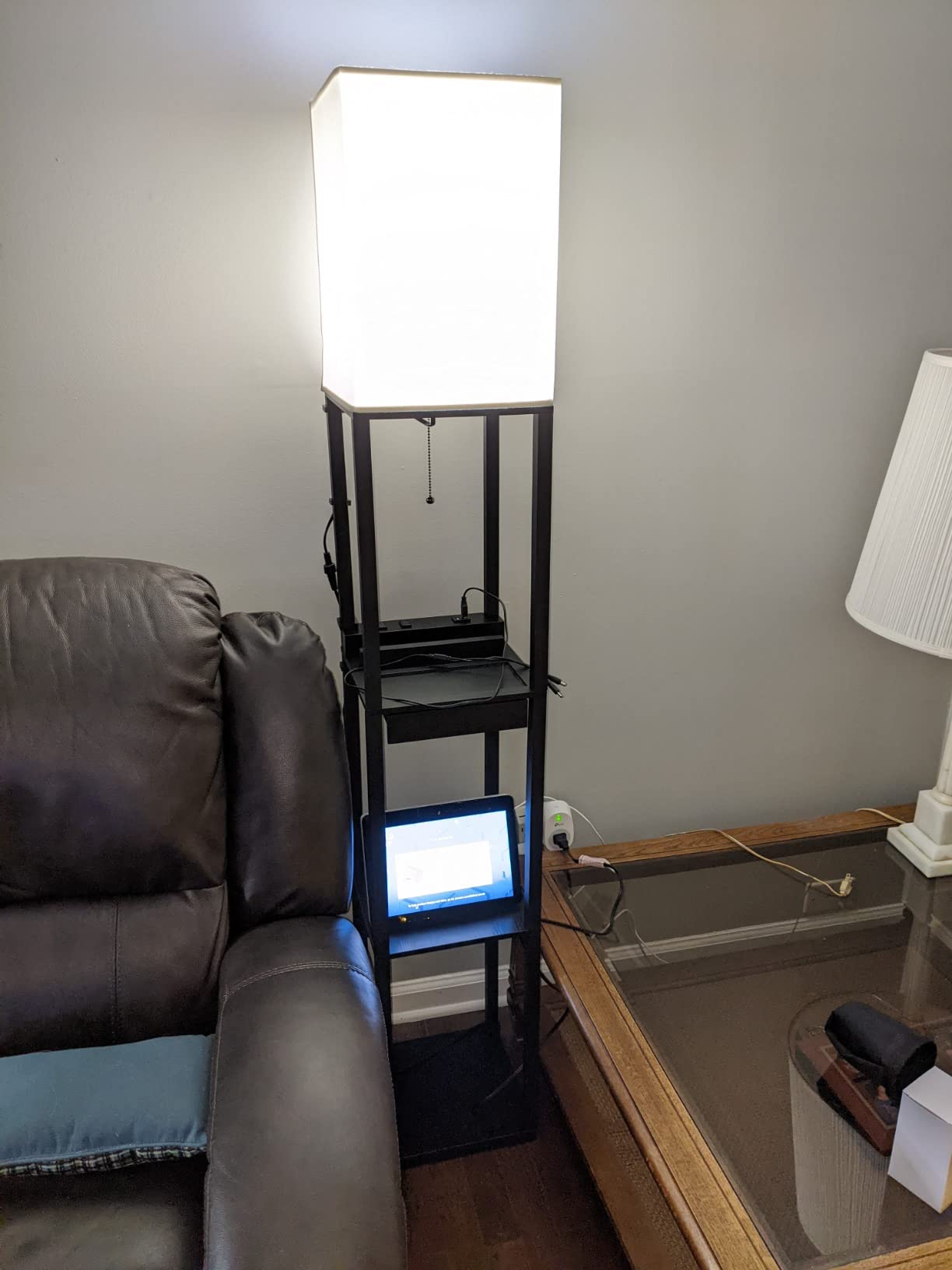 13/mo Finance SUNMORY Floor Lamp with Shelves,Modern Dimmable Solid