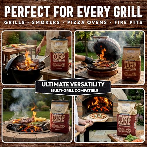 Image of 20 LB. All Natural Hardwood Lump Charcoal by Mr. Bar-B-Q - Premium Natural Charcoal for Grilling, BBQ, Smoking, Kamado & Kettle Grills - Burns Hotter & Longer - Smoky Flavor, Low Ash & Easy to Light