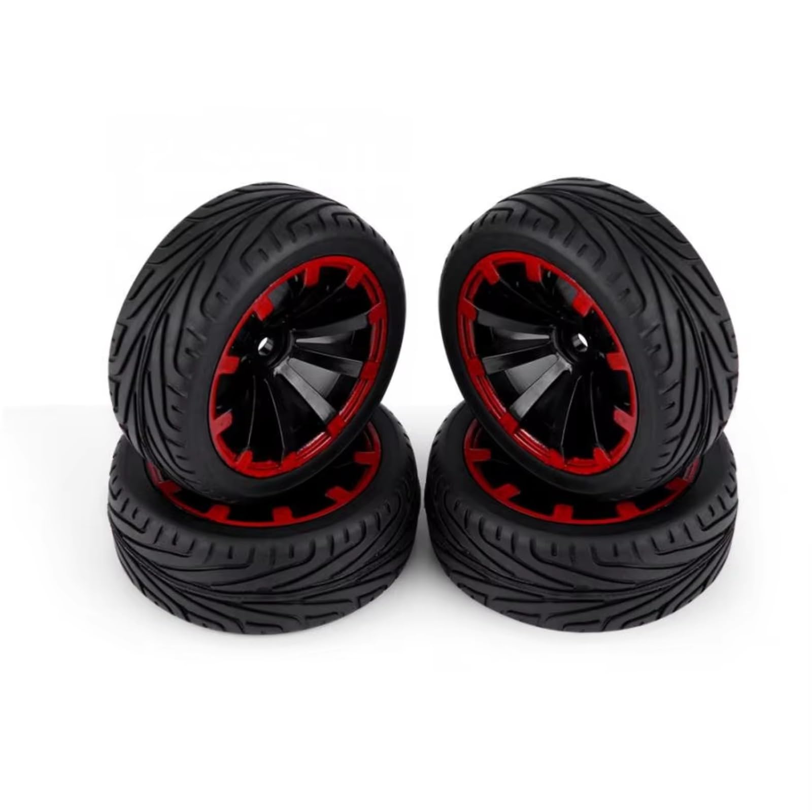 Neumático RC para Redcat Exceed para HPI 1/10 Juego 4 Neumáticos Goma con Llanta De Plástico para Coche De Escalada RC Crawler(10 Holes)