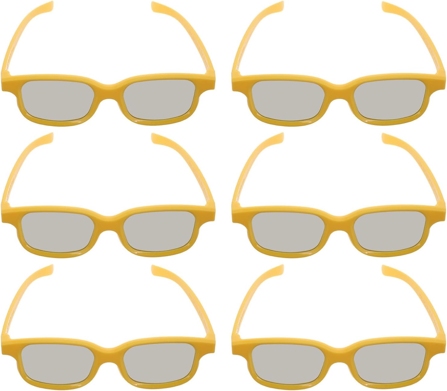 6pcs 3D Glasses for Movie Viewing and Gaming, Orange Plastic Frame with Versatile Use and Immersive Experience, for Home and Family Interaction