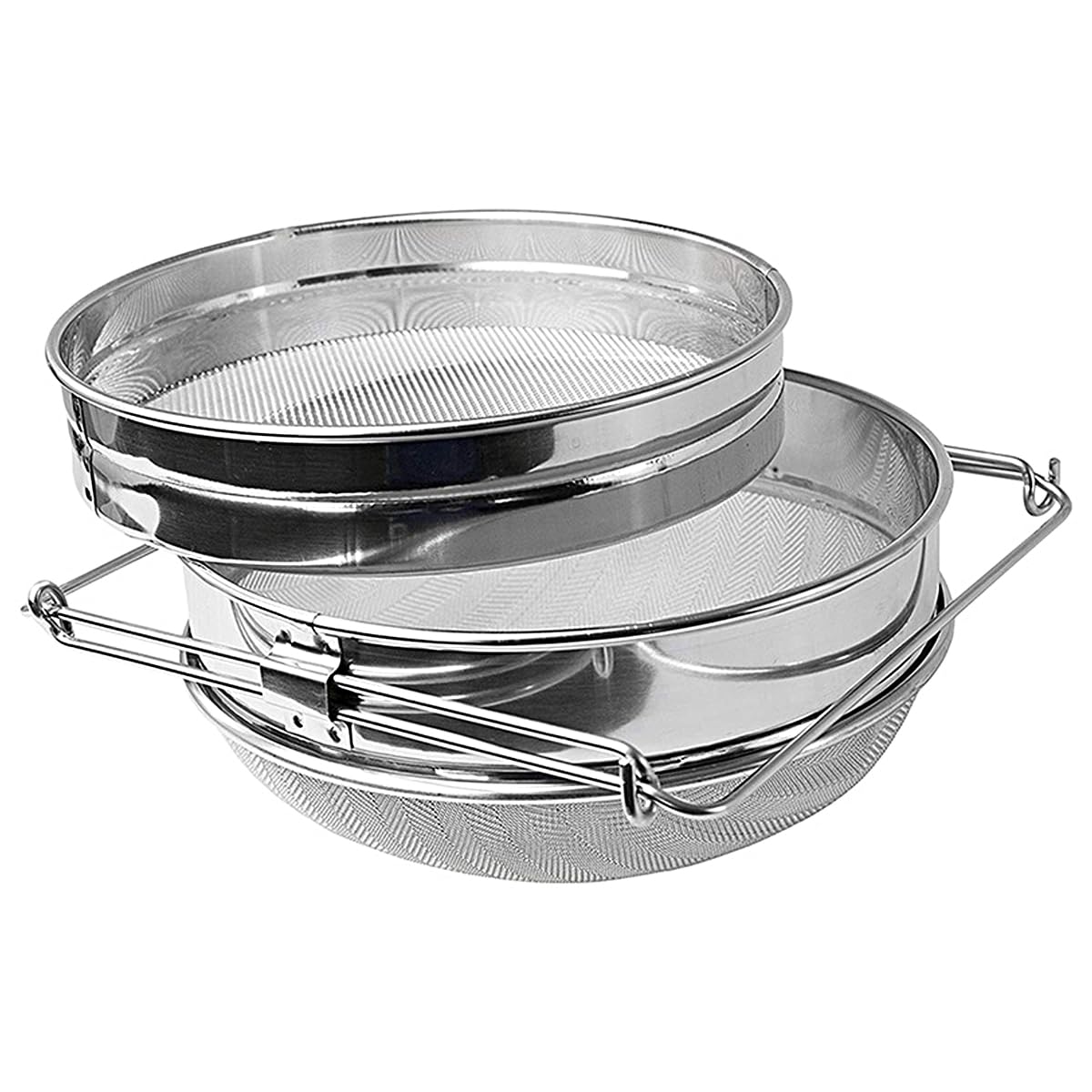 Setaccio per Miele in Acciaio Inossidabile con filtri a Doppia Rete - Manici Regolabili, Strumento Essenziale per l'estrazione dell'apicoltura per la Raccolta e l'estrazione del Miele