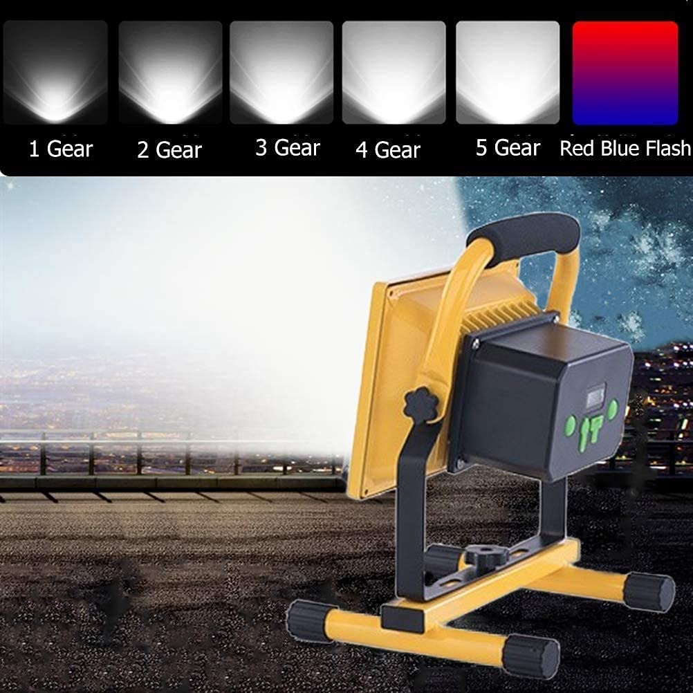 Luz de trabajo LED recargable, reflector superbrillante de 200 W, IP65 impermeable, portátil 15600 mAh con control remoto, 6 modos de luz para acampar al aire libre y construcción