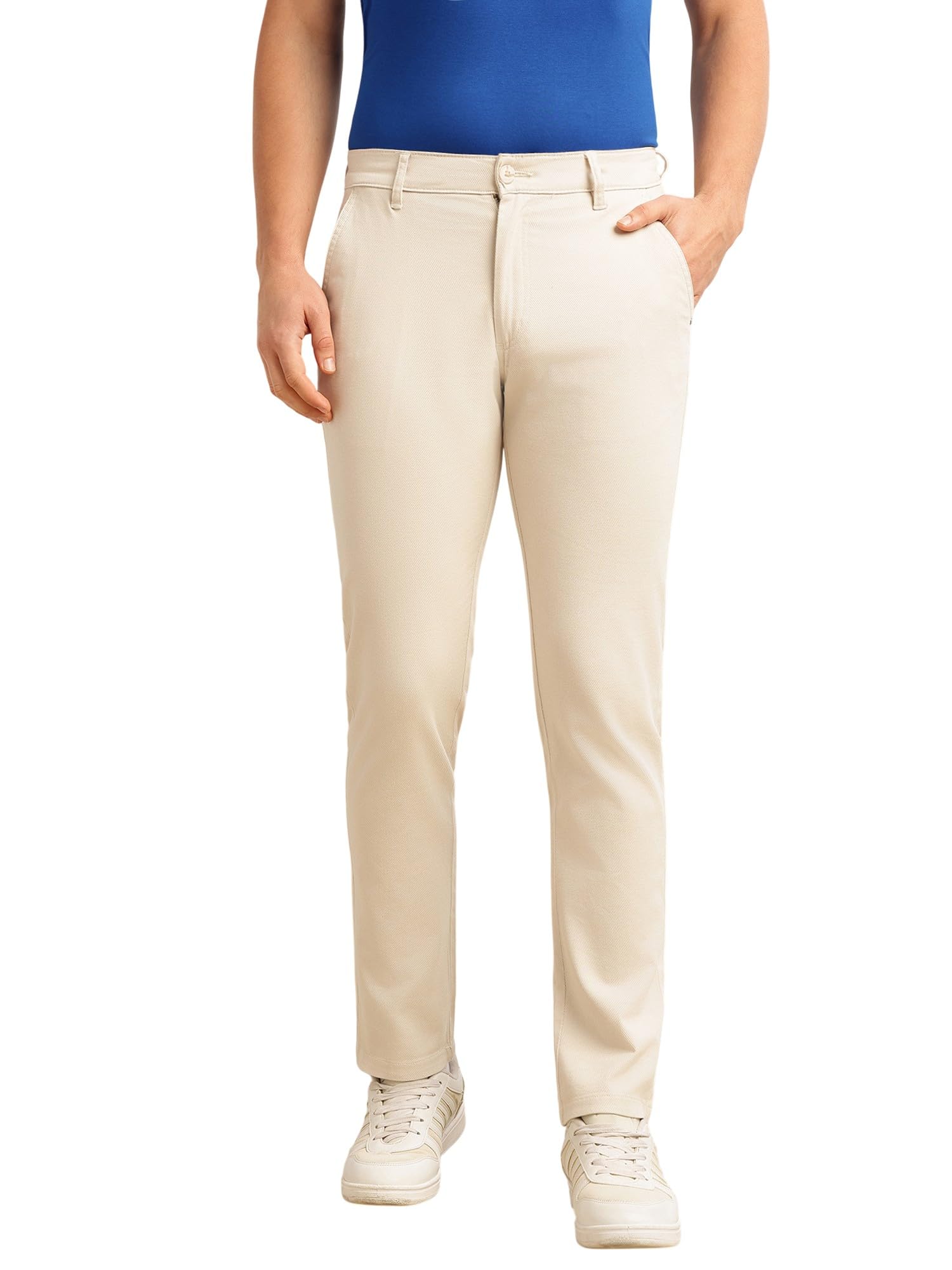 thomas scott Men’s Cricket Club Collection Regular Fit Mid-Rise Chinos | Solid Dobby Fabric Trouser with 4 Pockets-picture-35