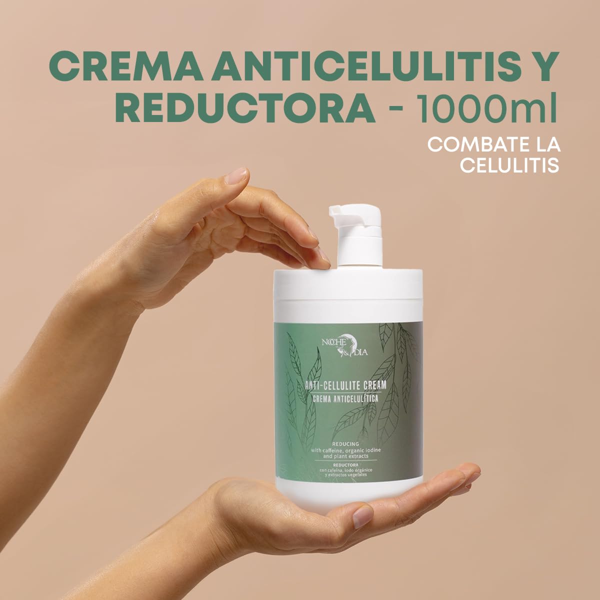 Noche y Día - Crema Anticelulitis y Reductora - 1000 ml - Mejora el Efecto de Piel de Naranja - Combate la Celulitis - Suaviza e Hidrata