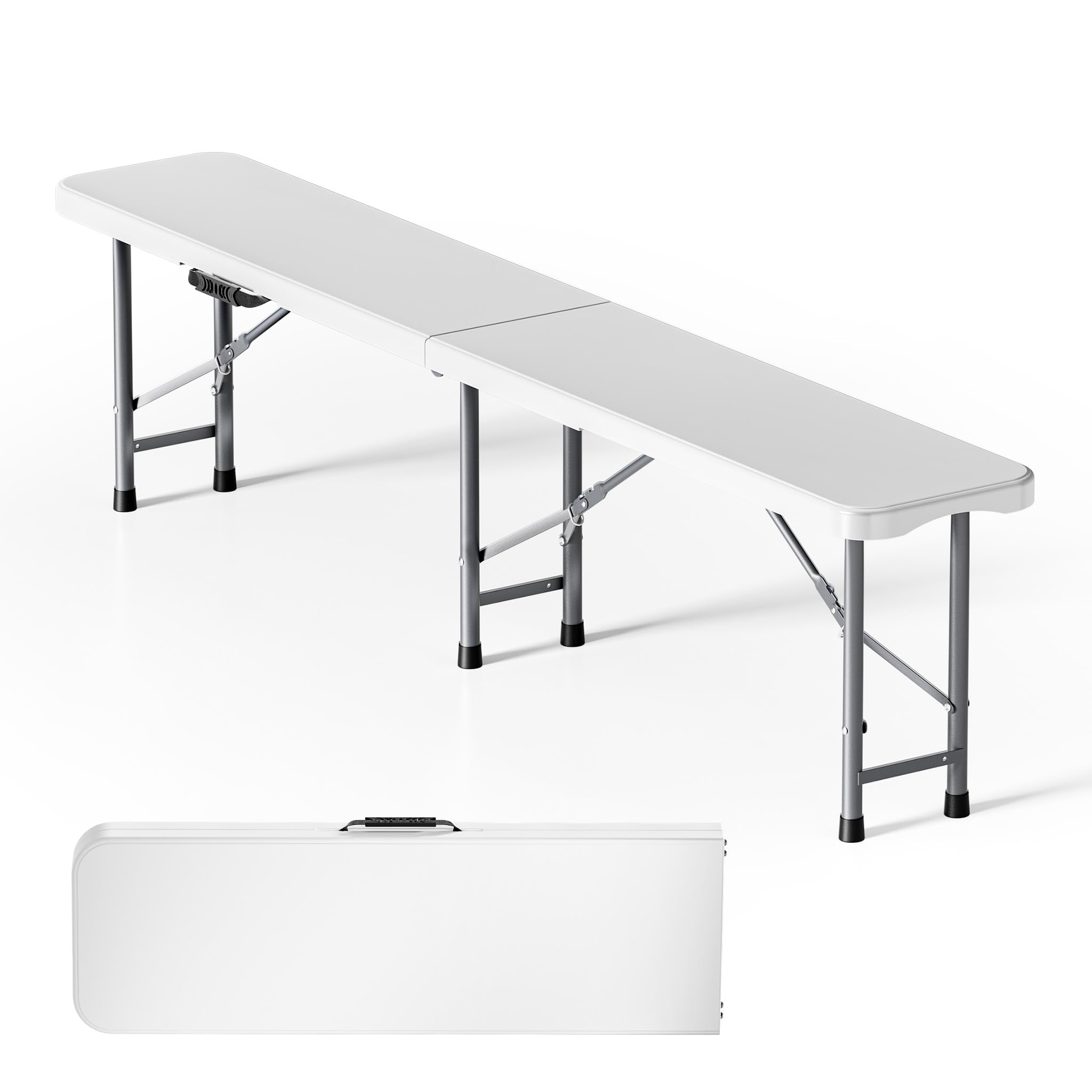 WilTec Banco Camping Plegable portátil Jardín Exterior Outdoor Accesorios Mobiliario Plástico Resistente