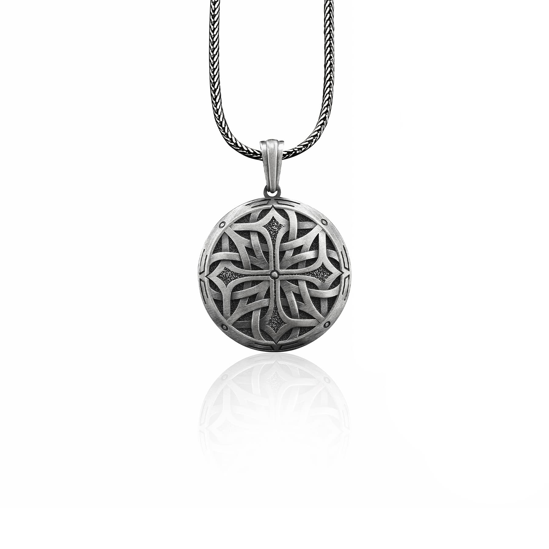 BySilverStone JewelryCeltic Knot Handmade Sterling Silver Men Charm Necklace, Celtic Knot Silver Jewelry, Triquetra Pendant, Mythology Necklace, Memorial Gift, Sterling Silver, No Gemstone