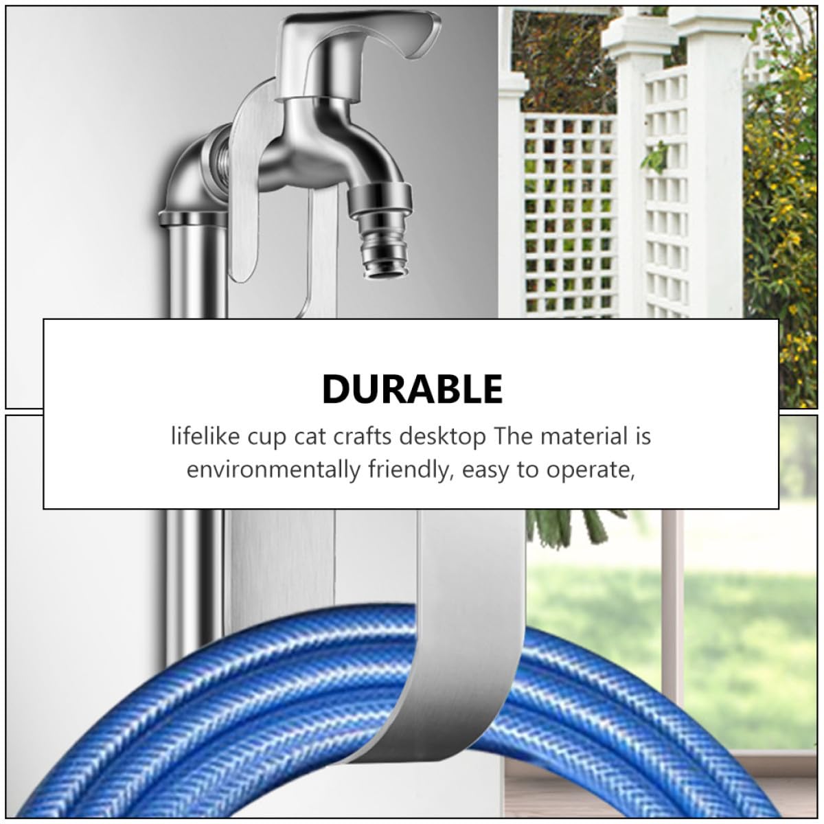 BESTonZON Schlauchhalter Wandmontage Robuster Gartenschlauch Aufhänger Langlebiger Wasserrohr Haken für Garten Wasserlagerung Korrosionsbeständig und Platzsparend