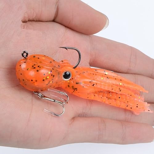 Miniatura 5 de East Rain Artficial - Cebo de natación de pulpo con falda cola de lingcod para pesca en agua salada (PVC, 3.547.879.45 pulgadas, 0.816.359.88 onzas,