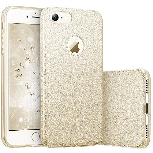 ESR iPhone 7 Case,Glitter Sparkle Bling Case [Three Layer] for Girls Women [Shock-Absorption] for 4.7