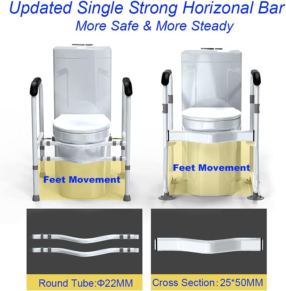 HeyonearToilet Rail for Elderly Adjustable Toilet Bars Medical Toilet Safety Frame for Disabled Bathroom Toilet Rail for Seniors Toilet Support Frame : Health & Household
