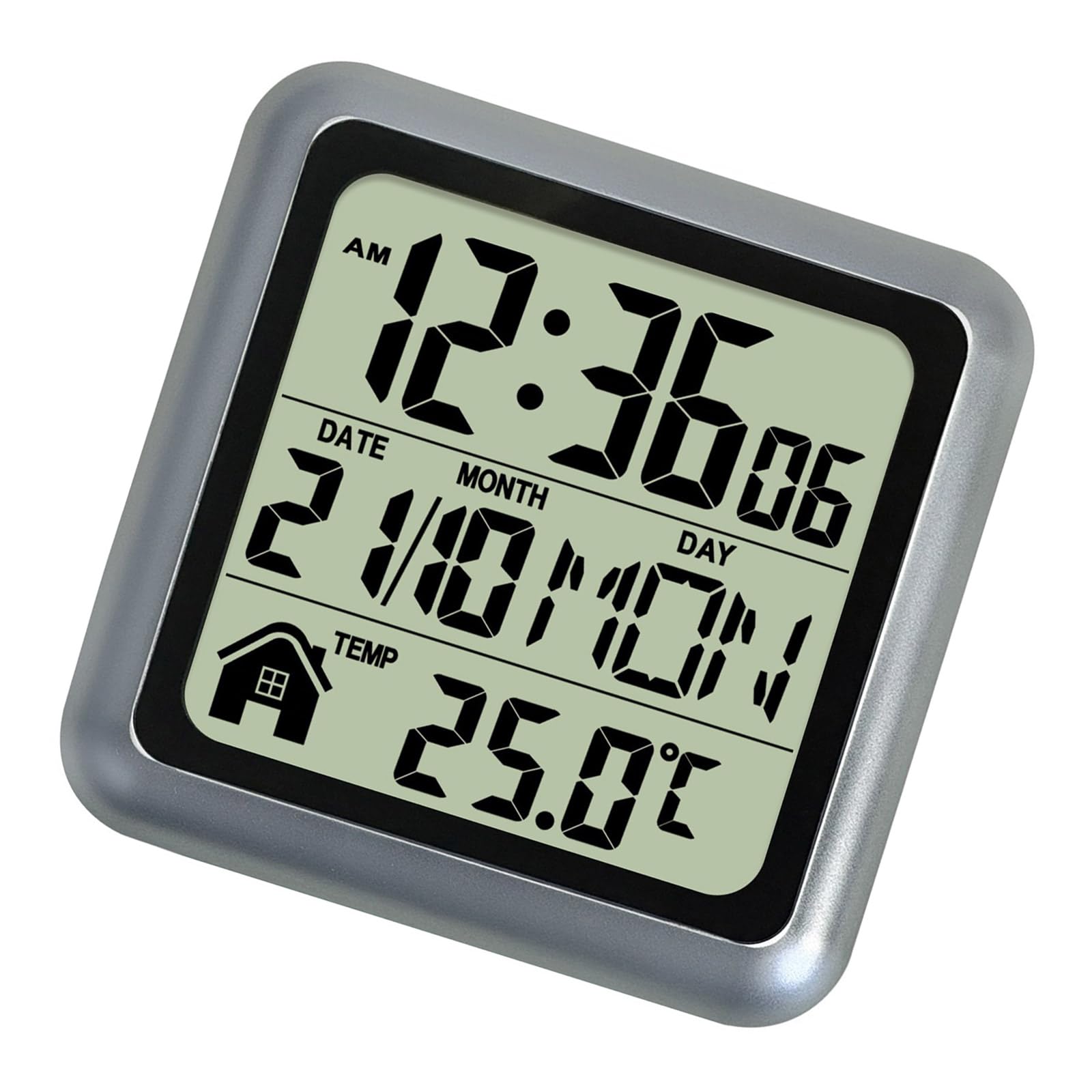 Kalttoy Digital Clock Temperature Display for Bathroom Kitchen Living Room Large Screen Bathroom Suction Cup Clock Digital