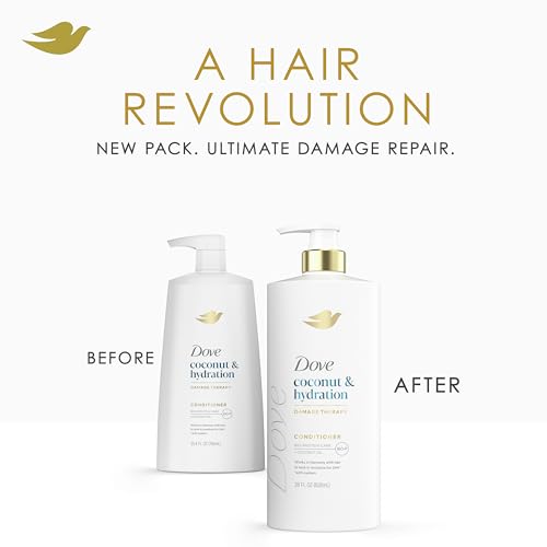 Dove Conditioner Coconut & Hydration for Dry Hair with Bio-Protein Care Technology and Coconut Oil 28 Fl Oz - Image 5