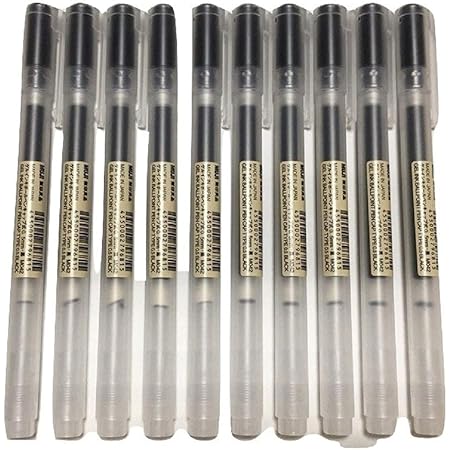 MUJI Gel Ink Ball Point Pen 0.5mm Black color 10pcs